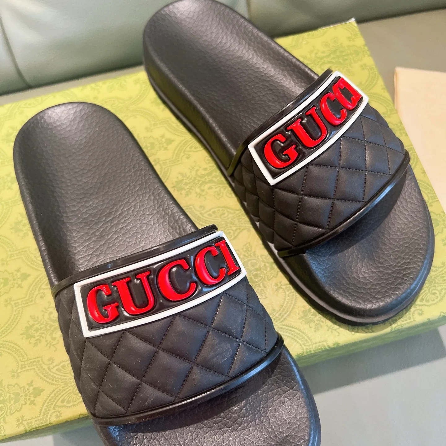 Men's Men's Shoes 130🐮🐮Gucci Gucci Slippers Gucci 2024 latest beach sandals slippers Original molding double G LOGO Original molding consistent Outsole: Men's Men's Shoes u double-layer outsole Size: 35-46